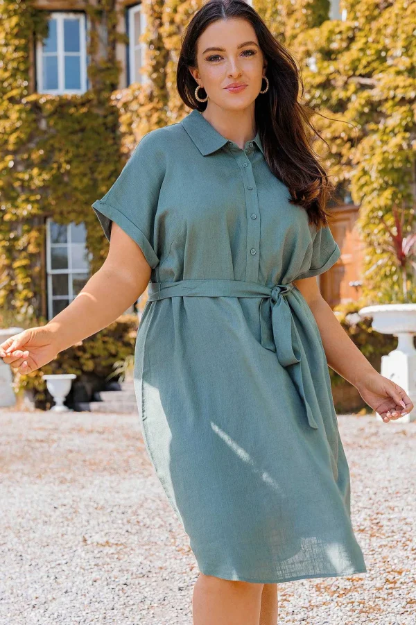 Vero Moda Curve Curve - Lailah Shirt Dress In Khaki*Women Dresses & Jumpsuits