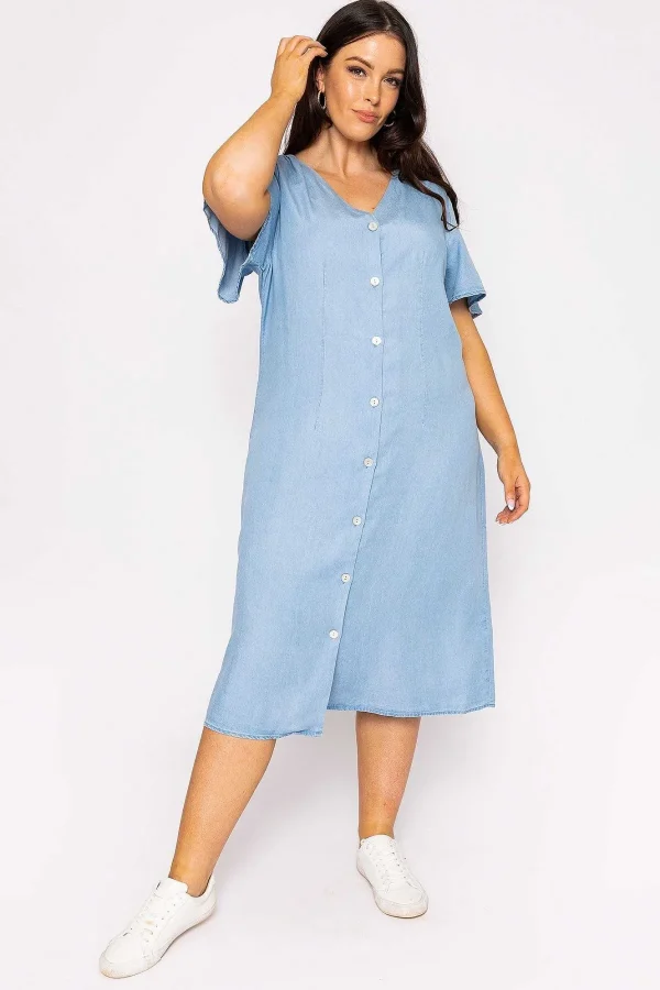 Vero Moda Curve Curve - Liliana Dress In Light Blue Denim*Women Dresses & Jumpsuits