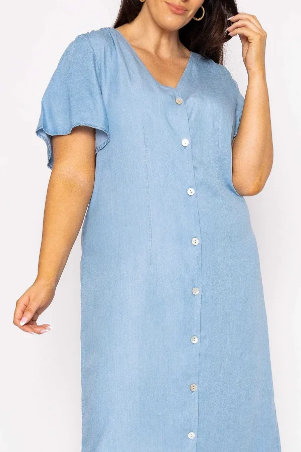 Vero Moda Curve Curve - Liliana Dress In Light Blue Denim*Women Dresses & Jumpsuits