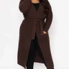 Vero Moda Curve Curve - Long Belted Cardigan In Brown*Women Jumpers & Cardigans