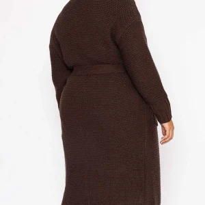 Vero Moda Curve Curve - Long Belted Cardigan In Brown*Women Jumpers & Cardigans