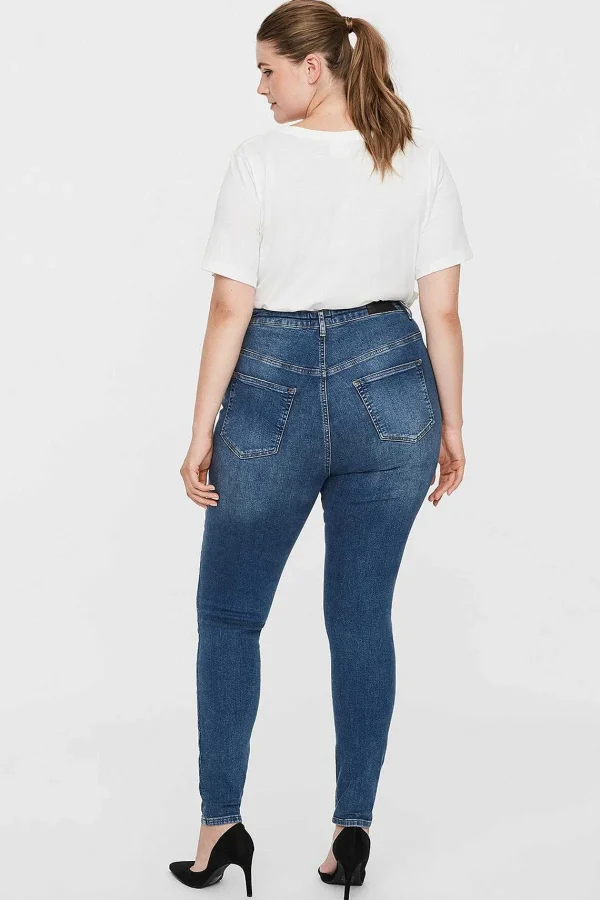 Vero Moda Curve Curve - Lora High Waist Jeans In Medium Blue Denim*Women Jeans & Trousers