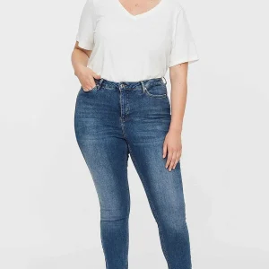 Vero Moda Curve Curve - Lora High Waist Jeans In Medium Blue Denim*Women Jeans & Trousers