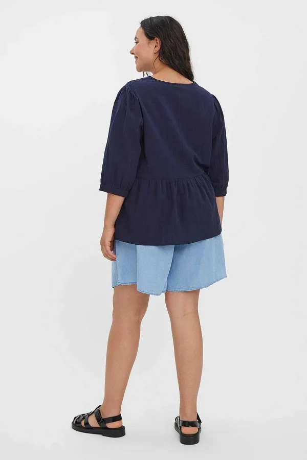 Vero Moda Curve Curve - Mavis Blouse In Navy*Women Tops & Blouses