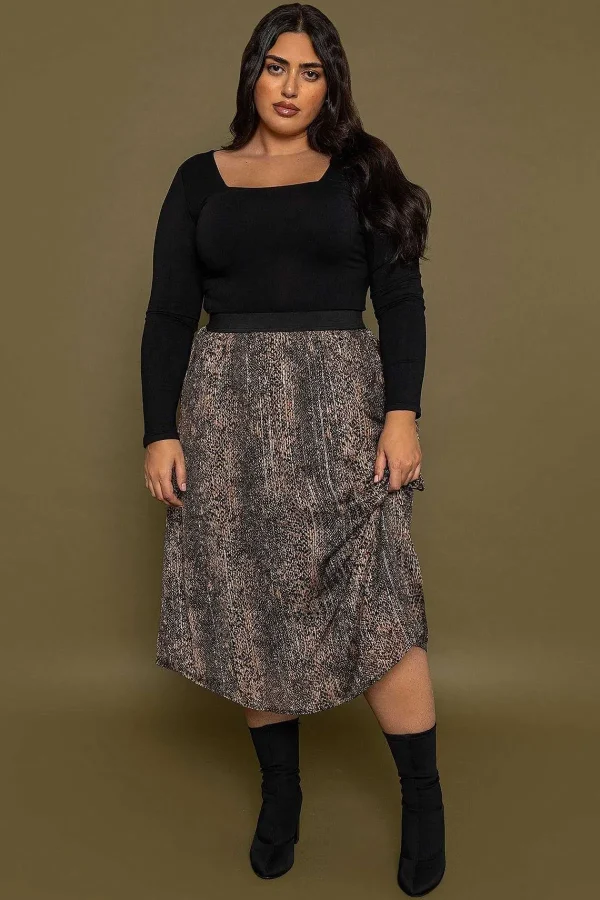 Vero Moda Curve Curve - Nala 7/8 Skirt In Animal Print*Women Skirts & Shorts