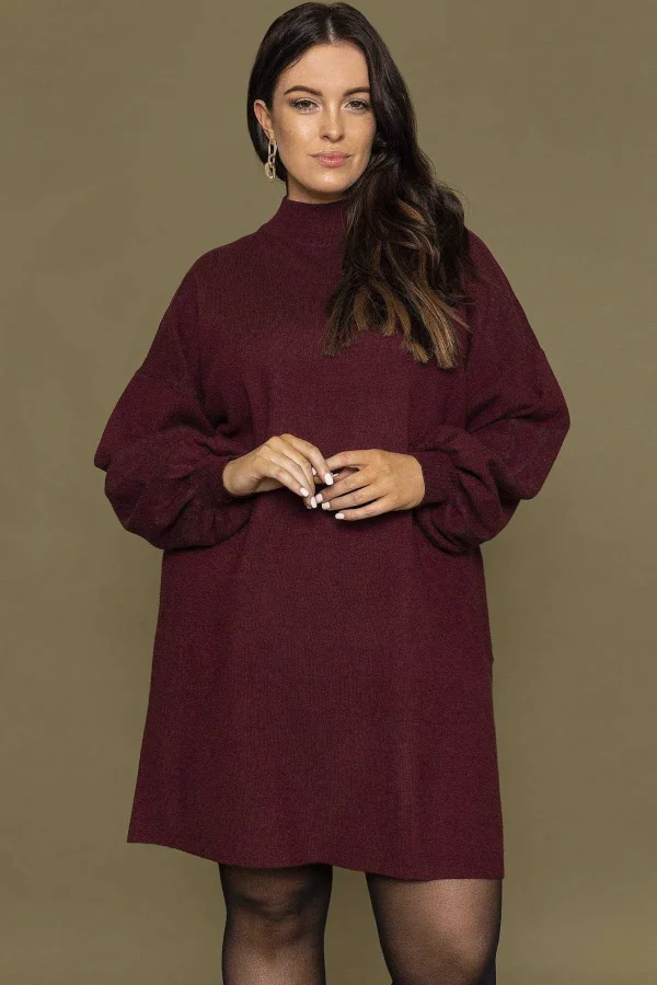 Vero Moda Curve Curve - Nancy Dress In Burgundy*Women Dresses & Jumpsuits