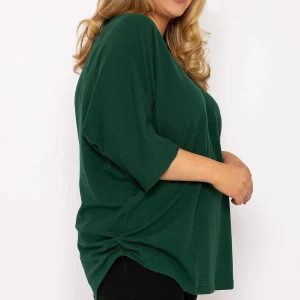Nova of London Curve - Plain Zip Front Top In Green*Women Tops & Blouses