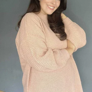 Vero Moda Curve Curve - Quinn High Neck Knit In Pink*Women Jumpers & Cardigans