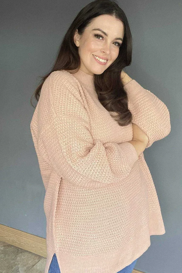 Vero Moda Curve Curve - Quinn High Neck Knit In Pink*Women Jumpers & Cardigans
