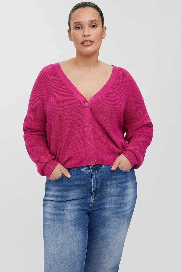 Vero Moda Curve Curve - Tulex Cardigan In Berry*Women Jumpers & Cardigans
