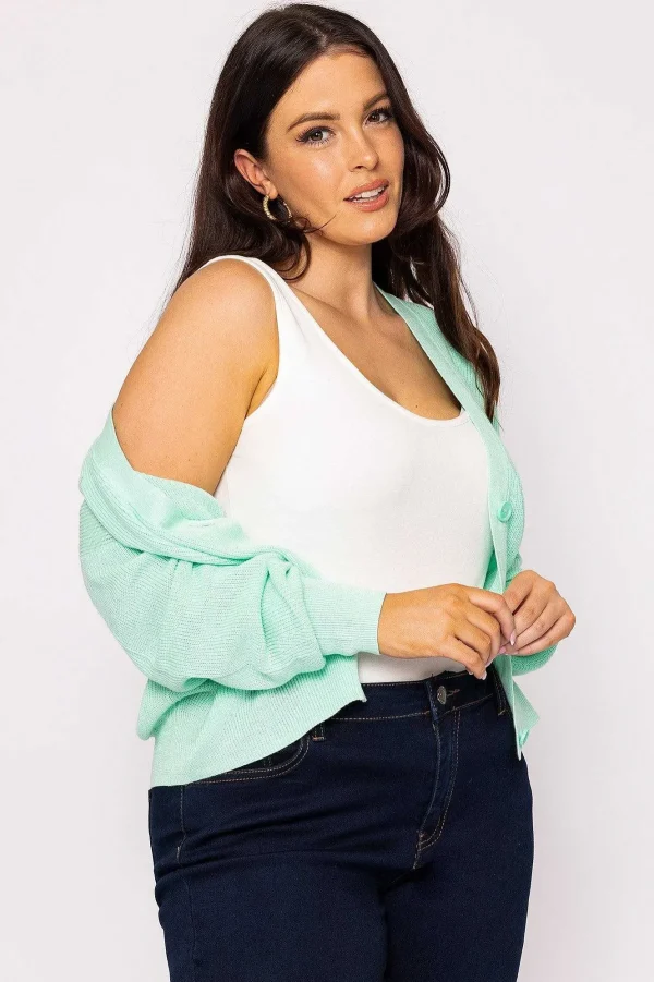 Vero Moda Curve Curve - Tulex Cardigan In Mint*Women Jumpers & Cardigans