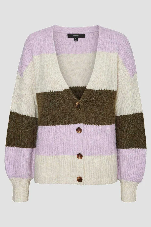 Vero Moda Curve Curve - V-Neck Button Cardigan In Multi*Women Jumpers & Cardigans