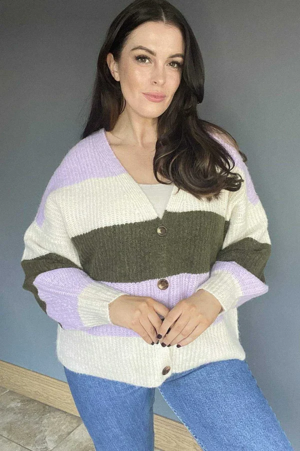 Vero Moda Curve Curve - V-Neck Button Cardigan In Multi*Women Jumpers & Cardigans