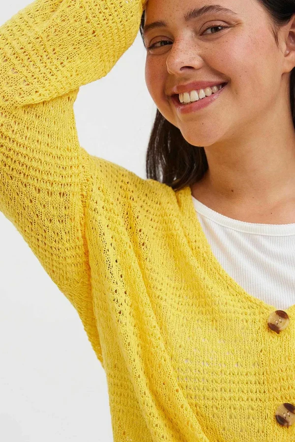 Vero Moda Curve Curve - Whitney Cardigan In Yellow*Women Jumpers & Cardigans