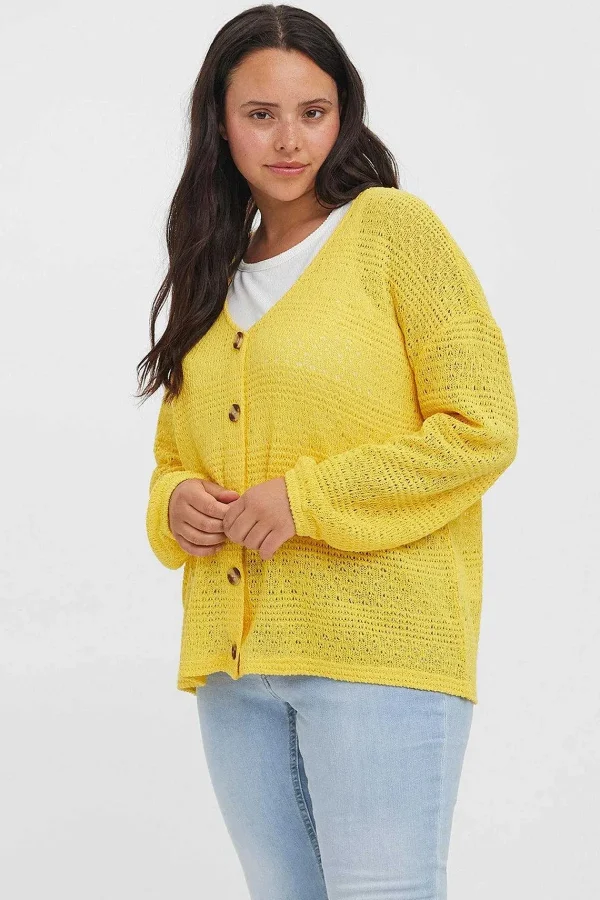 Vero Moda Curve Curve - Whitney Cardigan In Yellow*Women Jumpers & Cardigans