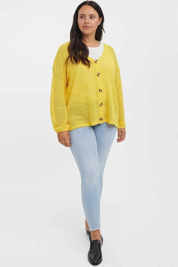 Vero Moda Curve Curve - Whitney Cardigan In Yellow*Women Jumpers & Cardigans