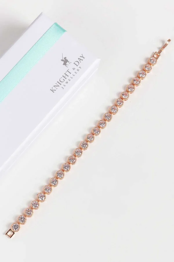 Knight & Day Danna Rose Gold Tennis Bracelet* Jewellery
