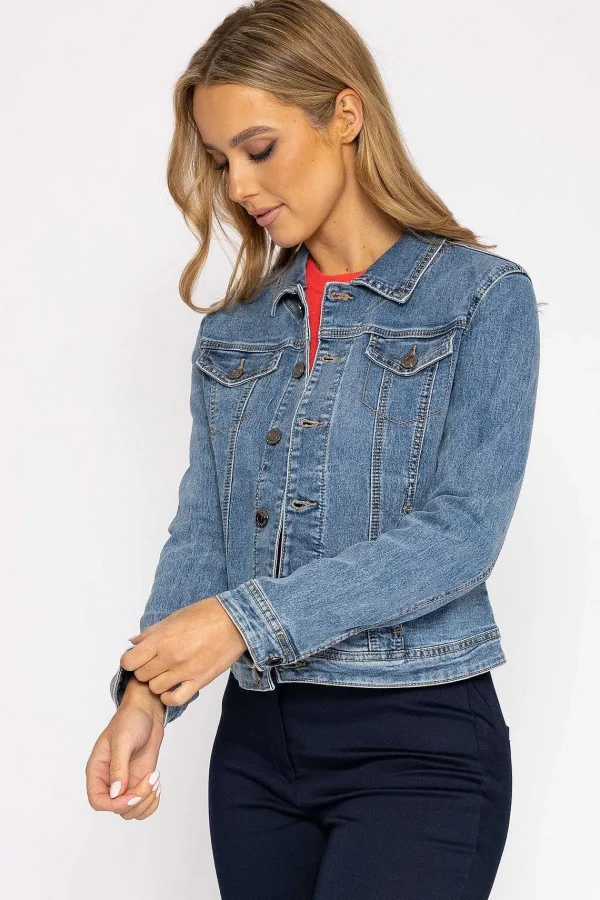 Kelly & Grace Weekend Denim Jacket In Medium Blue*Women Coats & Jackets