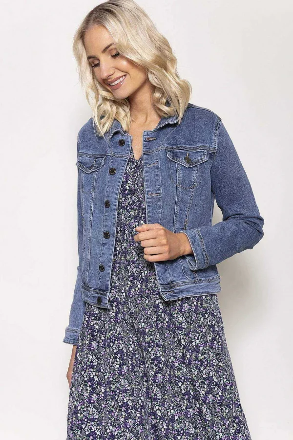 Kelly & Grace Weekend Denim Jacket In Medium Blue*Women Coats & Jackets