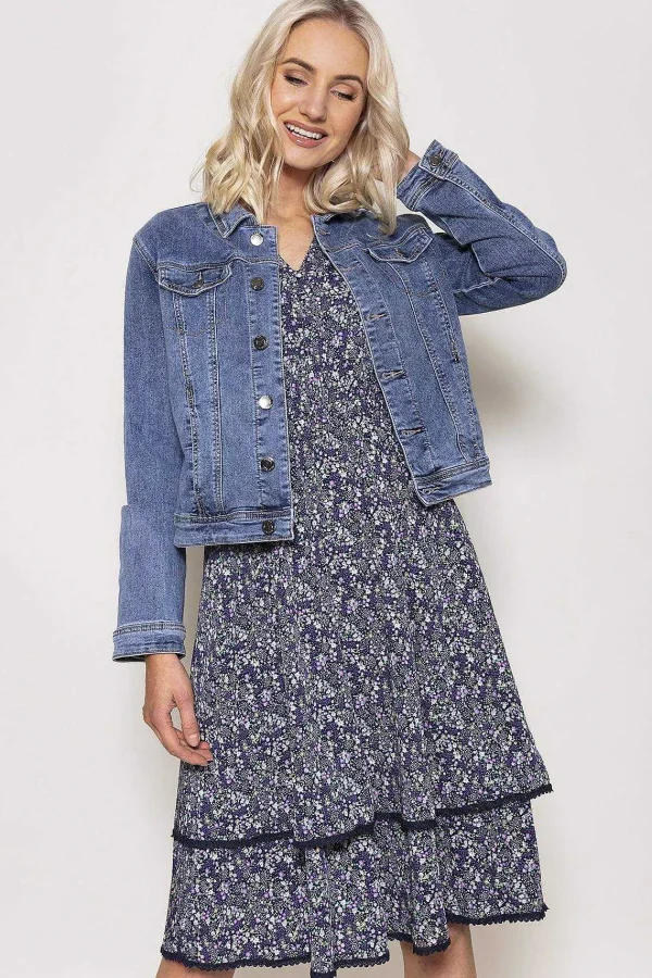 Kelly & Grace Weekend Denim Jacket In Medium Blue*Women Coats & Jackets