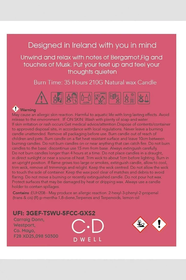 Carraig Donn Dwell Destress Scented Candle* Homeware
