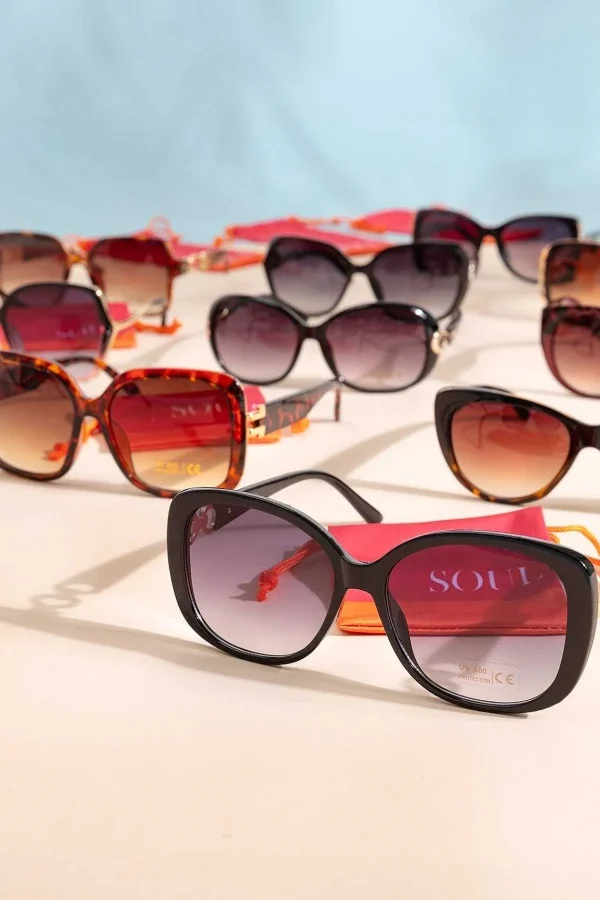 SOUL Accessories Diamante Oversized Sunglasses In Black* Sunglasses