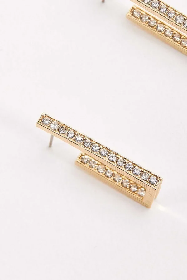 Soul Jewellery Diamante Rectangle Hoop Earrings*Women As Seen On Social