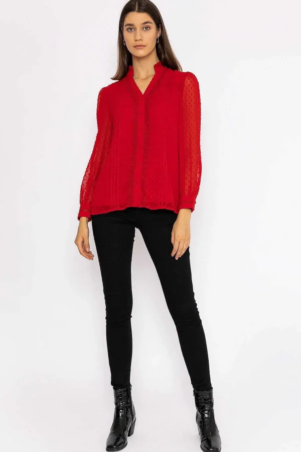 Rowen Avenue Dobby Texture Blouse In Red*Women Tops & Blouses
