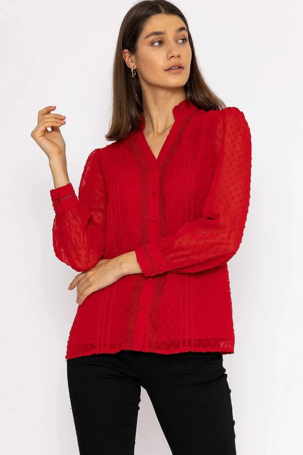 Rowen Avenue Dobby Texture Blouse In Red*Women Tops & Blouses