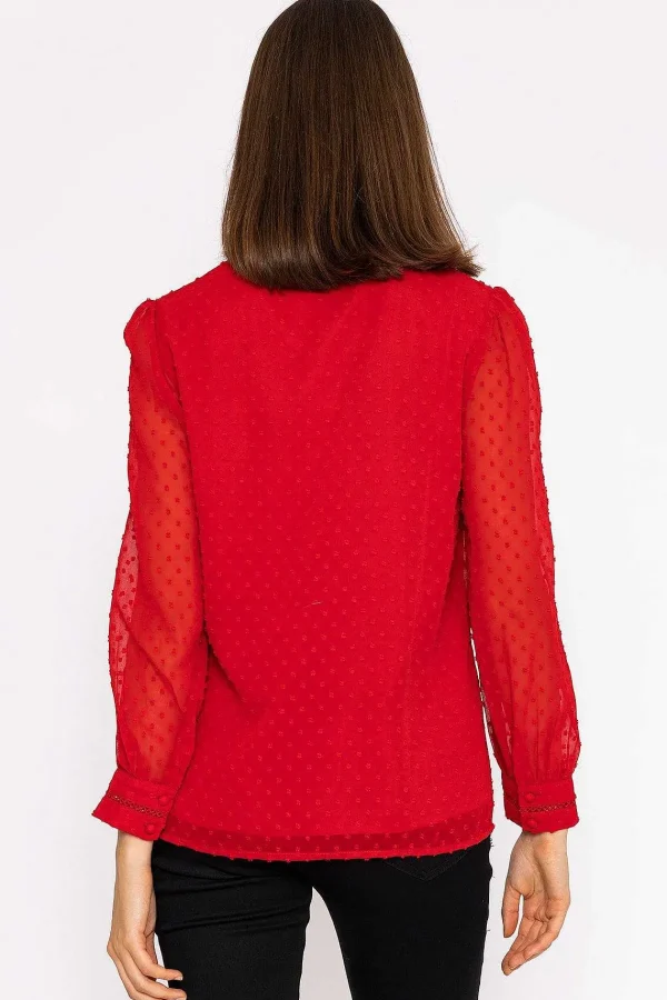 Rowen Avenue Dobby Texture Blouse In Red*Women Tops & Blouses