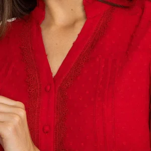 Rowen Avenue Dobby Texture Blouse In Red*Women Tops & Blouses