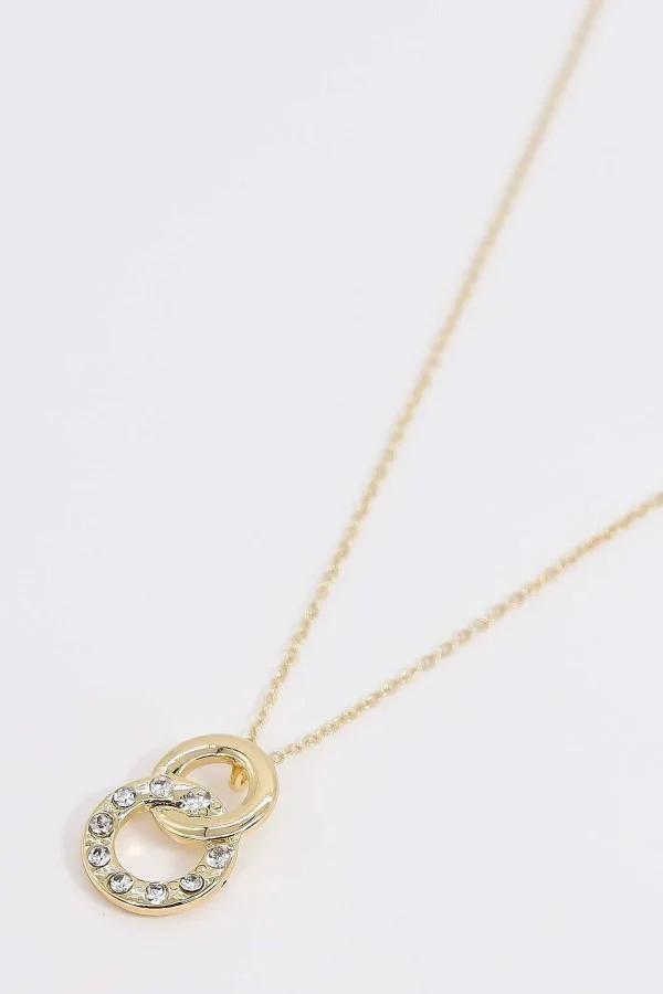 Joularie Double Circle Necklace In Gold* Necklaces