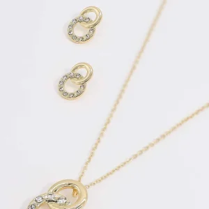 Joularie Double Circle Necklace In Gold* Necklaces
