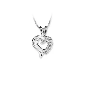 Newbridge Silverware Jewellery Double Heart Pendant Clear* Boxed Gifts