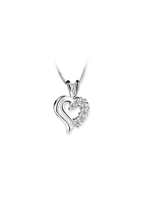 Newbridge Silverware Jewellery Double Heart Pendant Clear* Boxed Gifts