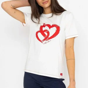 Kelly & Grace Weekend Double Heart Print T-Shirt*Women Tops & Blouses