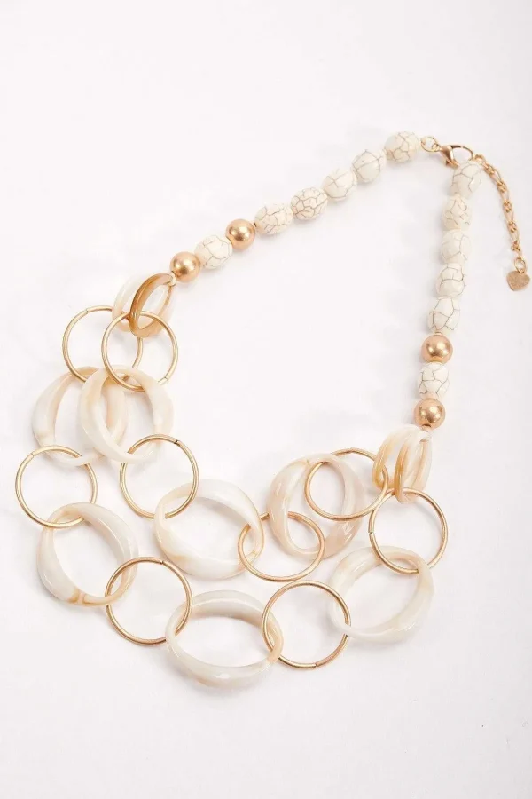 Soul Jewellery Double Layered Beige Hoop Necklace*Women As Seen On Social
