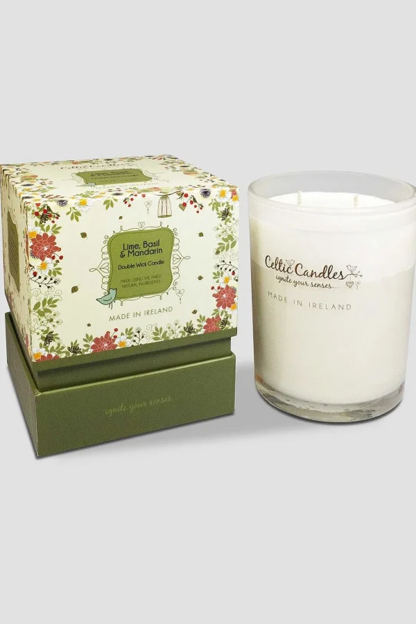 Celtic Candles Double Wick Lime & Basil Candle* Homeware