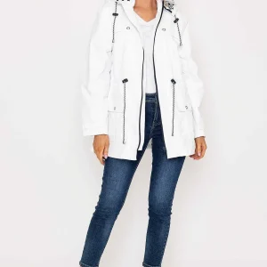West Quay Drawstring Jacket With Stripe Lining In White*Women Coats & Jackets
