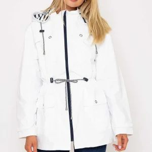 West Quay Drawstring Jacket With Stripe Lining In White*Women Coats & Jackets