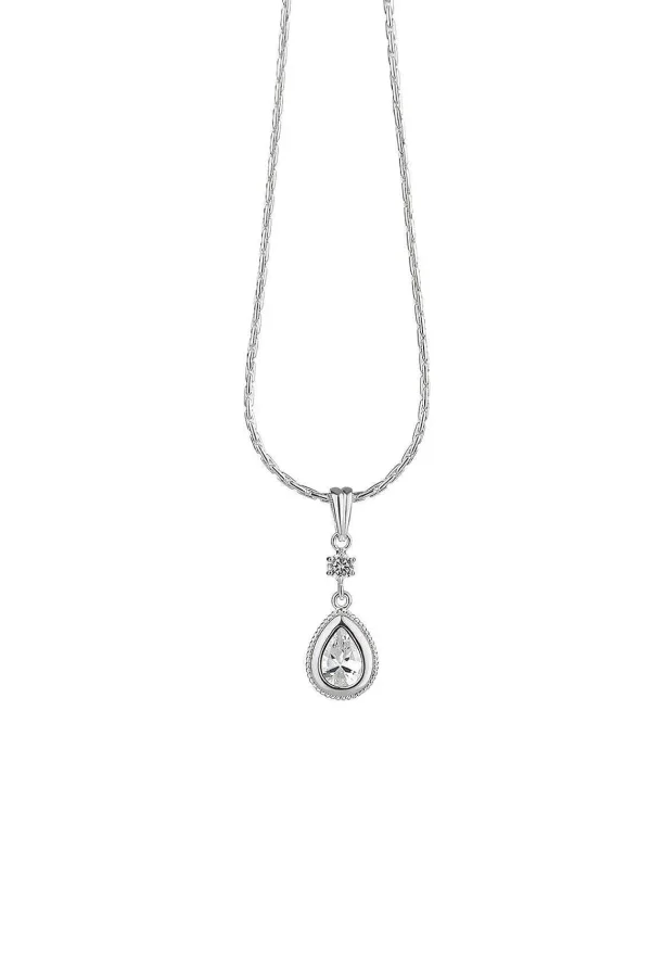 Newbridge Silverware Jewellery Drop Pendant Clear Stone* Boxed Gifts