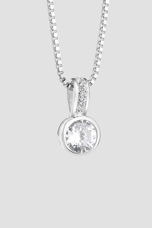 Newbridge Silverware Jewellery Drop Pendant With Large Clear Stone* Boxed Gifts