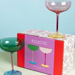 Eclectic Champagne Saucer Set Of 2* Homeware