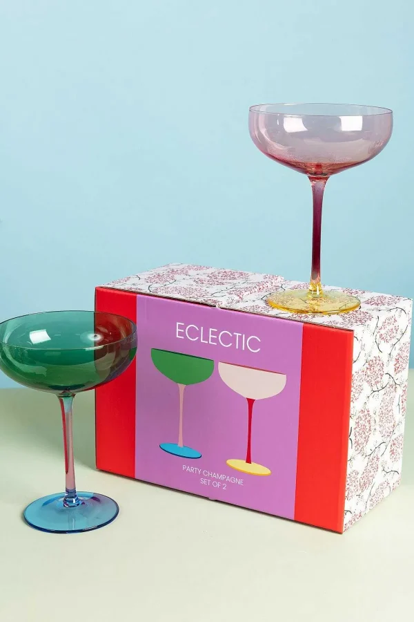 Eclectic Champagne Saucer Set Of 2* Homeware