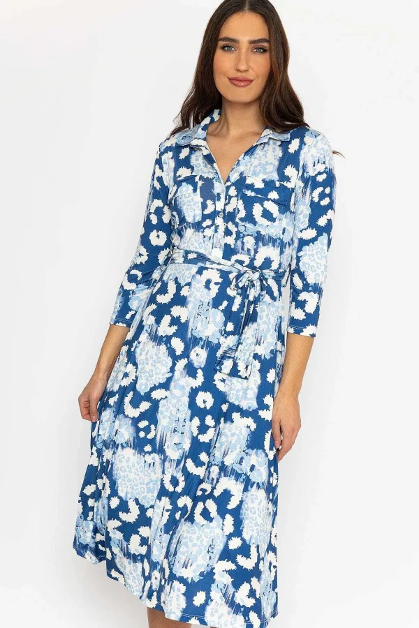 Pala D'oro Eithne Midi Dress In Blue Print*Women Dresses & Jumpsuits