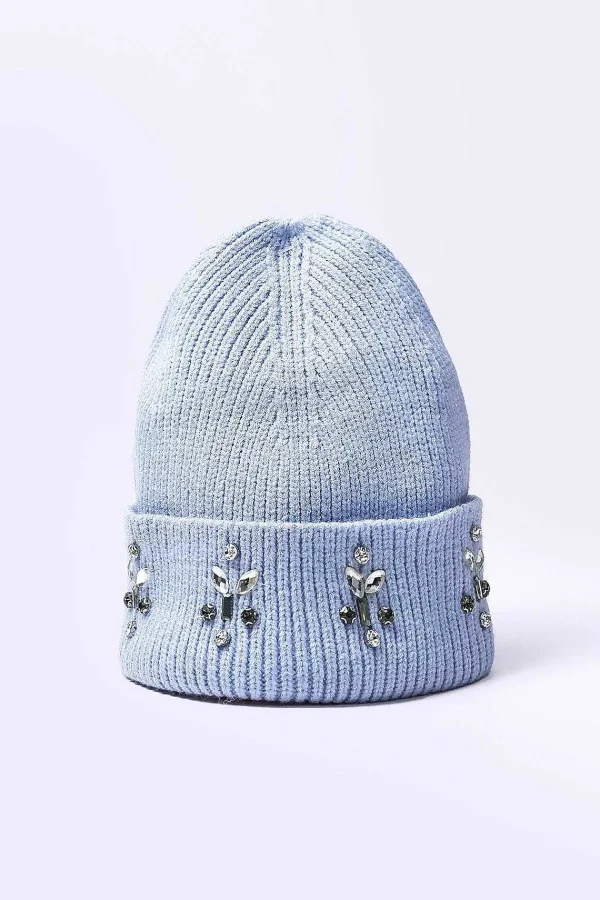 SOUL Accessories Embellished Beanie In Blue* Hats