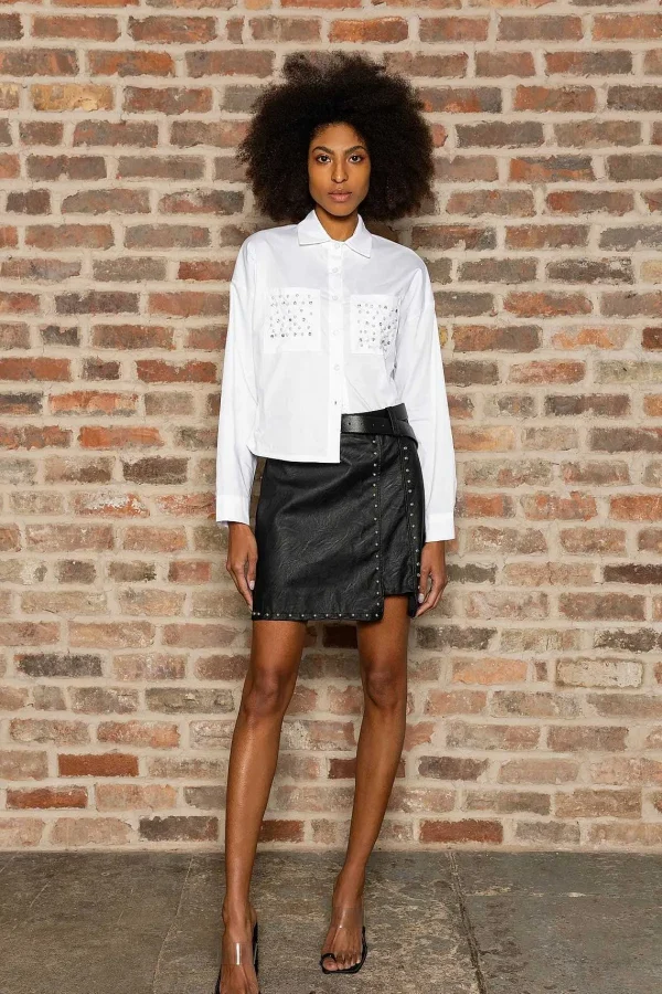 Pala D'oro Sport Embellished Short Shirt In White*Women Tops & Blouses