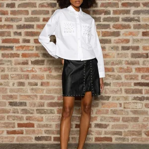 Pala D'oro Sport Embellished Short Shirt In White*Women Tops & Blouses