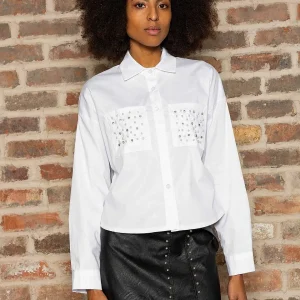 Pala D'oro Sport Embellished Short Shirt In White*Women Tops & Blouses