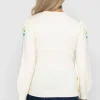 Kelly & Grace Weekend Embroidered Sleeve Knit In Ecru*Women Jumpers & Cardigans